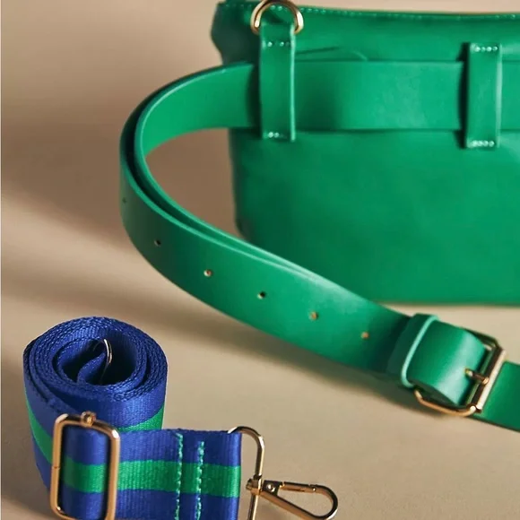 Anthropologie Faux Leather Convertible Crossbody Bag  Emerald Green NWT - Picture 4 of 13